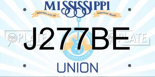 J277BE Mississippi License Plate