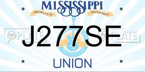 J277SE Mississippi License Plate