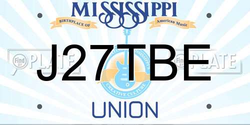 J27TBE Mississippi License Plate