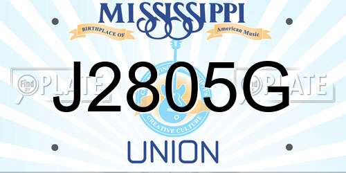 J2805G Mississippi License Plate