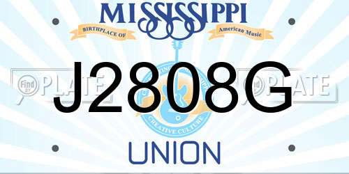 J2808G Mississippi License Plate