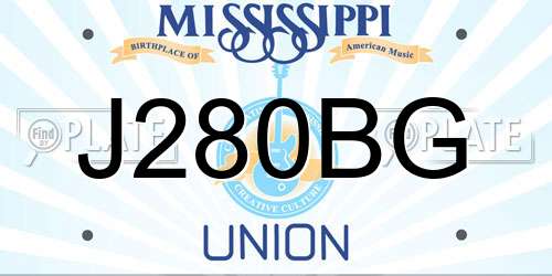 J280BG Mississippi License Plate