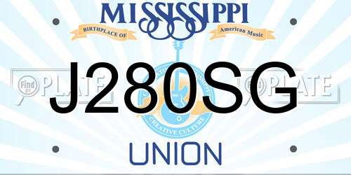 J280SG Mississippi License Plate