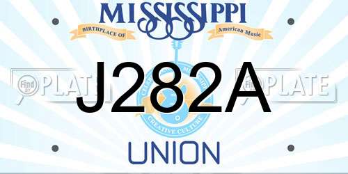 J282A Mississippi License Plate