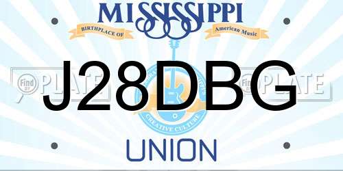J28DBG Mississippi License Plate