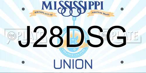 J28DSG Mississippi License Plate