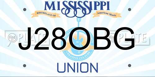 J28OBG Mississippi License Plate