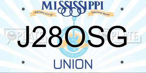 J28OSG Mississippi License Plate