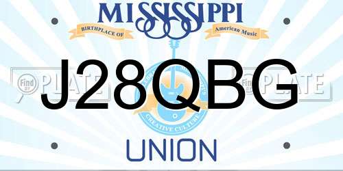 J28QBG Mississippi License Plate