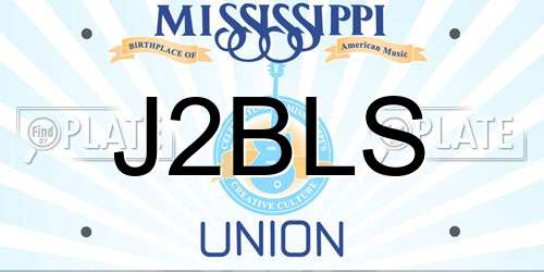 J2BLS Mississippi License Plate