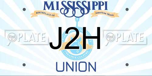 J2H Mississippi License Plate