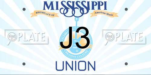 J3 Mississippi License Plate