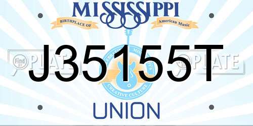 J35155T Mississippi License Plate