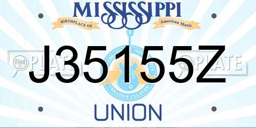 J35155Z Mississippi License Plate