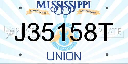 J35158T Mississippi License Plate
