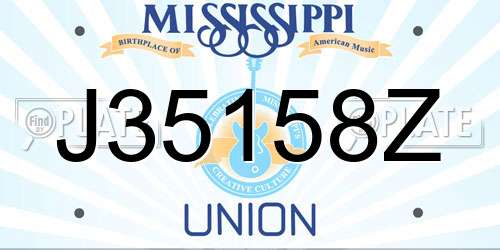 J35158Z Mississippi License Plate