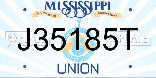 J35185T Mississippi License Plate