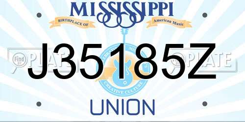 J35185Z Mississippi License Plate