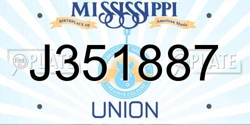J351887 Mississippi License Plate