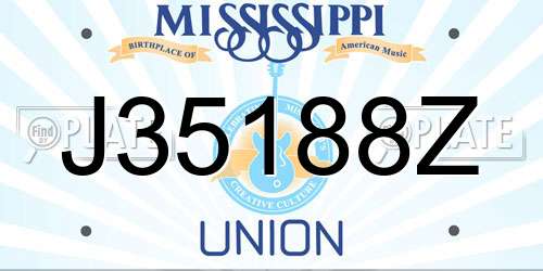 J35188Z Mississippi License Plate