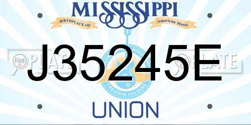 J35245E Mississippi License Plate
