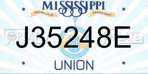 J35248E Mississippi License Plate
