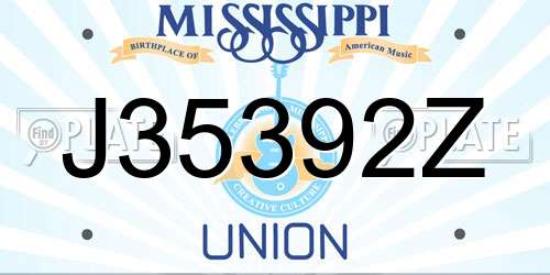 J35392Z Mississippi License Plate