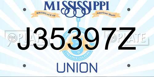 J35397Z Mississippi License Plate