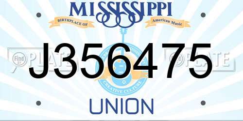 J356475 Mississippi License Plate