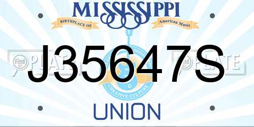 J35647S Mississippi License Plate