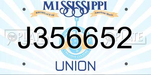 J356652 Mississippi License Plate