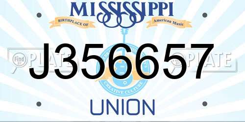 J356657 Mississippi License Plate