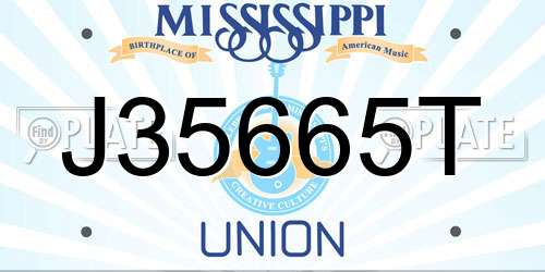 J35665T Mississippi License Plate
