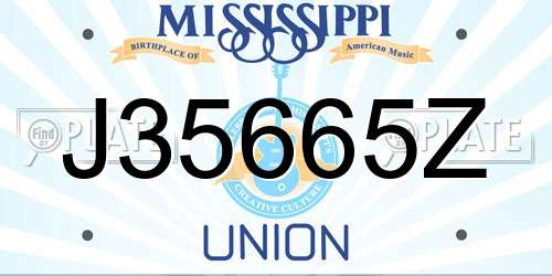 J35665Z Mississippi License Plate