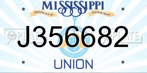 J356682 Mississippi License Plate