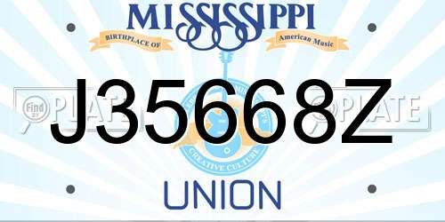 J35668Z Mississippi License Plate