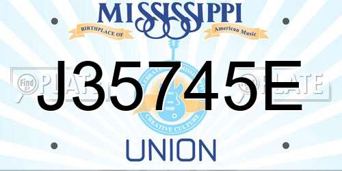 J35745E Mississippi License Plate
