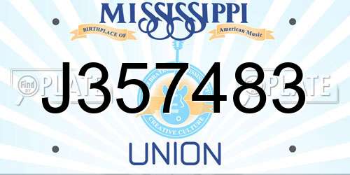 J357483 Mississippi License Plate