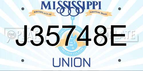 J35748E Mississippi License Plate