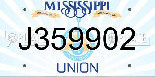 J359902 Mississippi License Plate