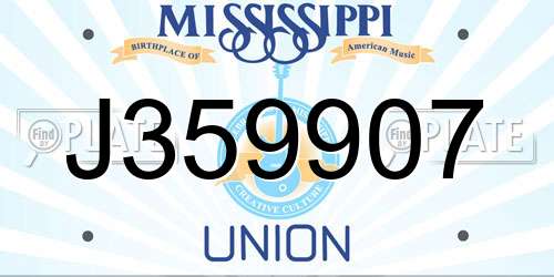 J359907 Mississippi License Plate
