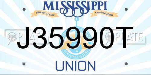 J35990T Mississippi License Plate