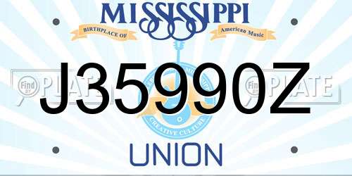 J35990Z Mississippi License Plate