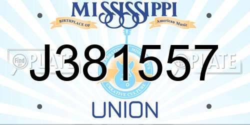 J381557 Mississippi License Plate