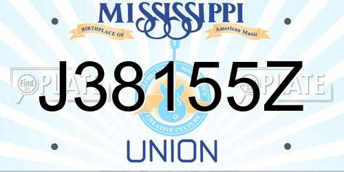 J38155Z Mississippi License Plate