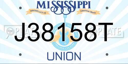 J38158T Mississippi License Plate