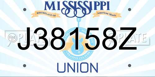 J38158Z Mississippi License Plate