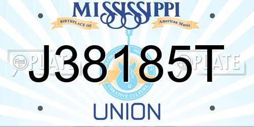 J38185T Mississippi License Plate