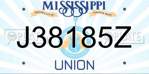 J38185Z Mississippi License Plate