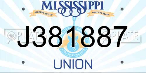 J381887 Mississippi License Plate